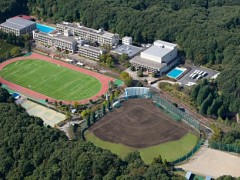 明治大学附属中野八王子高校校园风光全景图